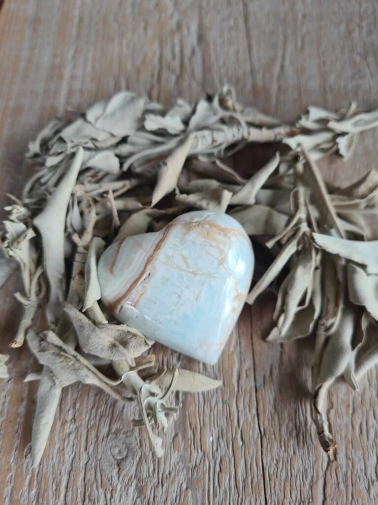 Caribbean Blue Calciet hartje