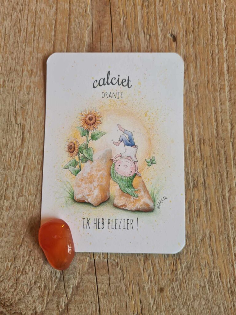 Knuffelsteen pakketje oranje calciet