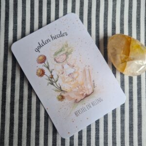 Mooqi edelsteen kaartje met Golden healer