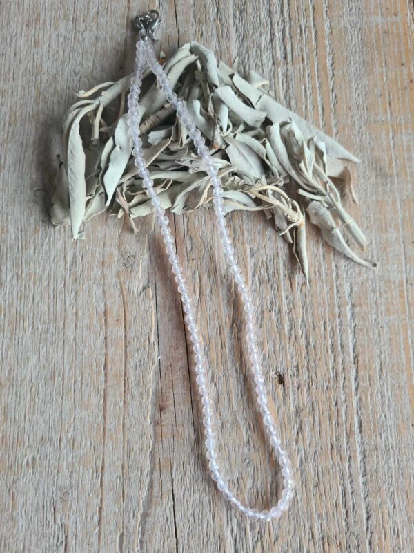 Rozenkwart ketting facet geslepen 4mm - 45 cm