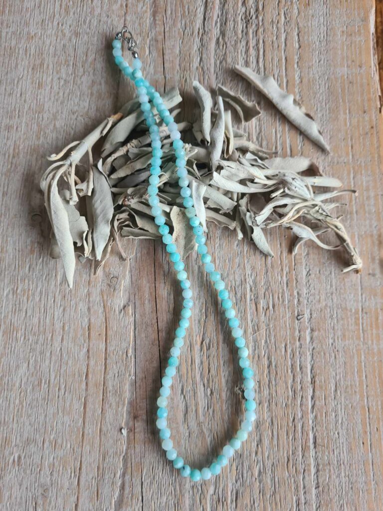 Amazoniet ketting facet geslepen 4 mm - 45 cm
