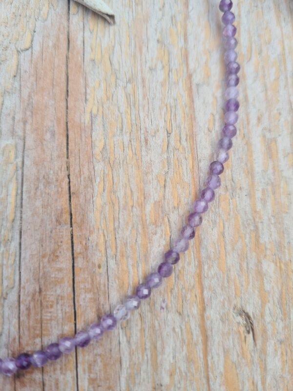 Amethist 3 mm 45 cm facet geslepen - Afbeelding 2