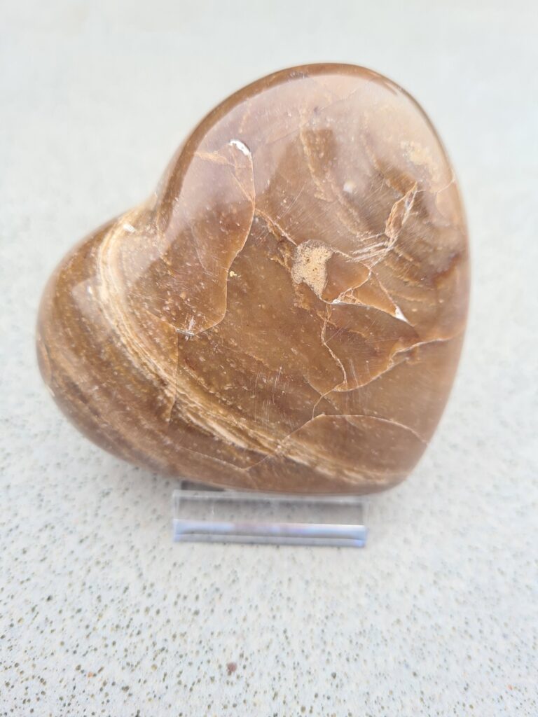 Zwarte Opaal hart 9 x 9 cm