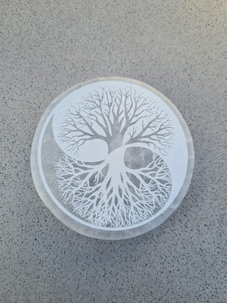 Seleniet oplaadschijf tree of life 12 cm