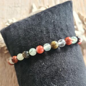 Elastische edelsteen armband met edelsteen mix