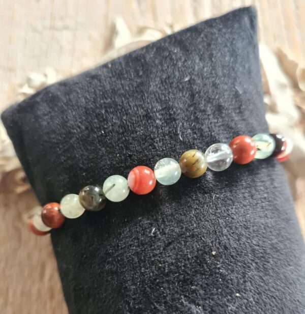 Elastische edelsteen armband met edelsteen mix