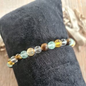 Elastische edelsteen armband met edelsteen mix