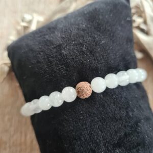 Witte Jade met Lavasteen