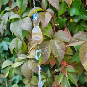 Suncatcher zilverkleurig met agaat