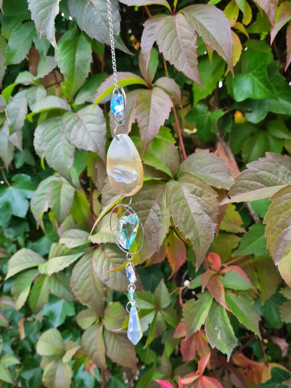 Suncatcher zilverkleurig met agaat