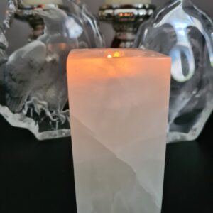 Witte onyx waxinelicht houder