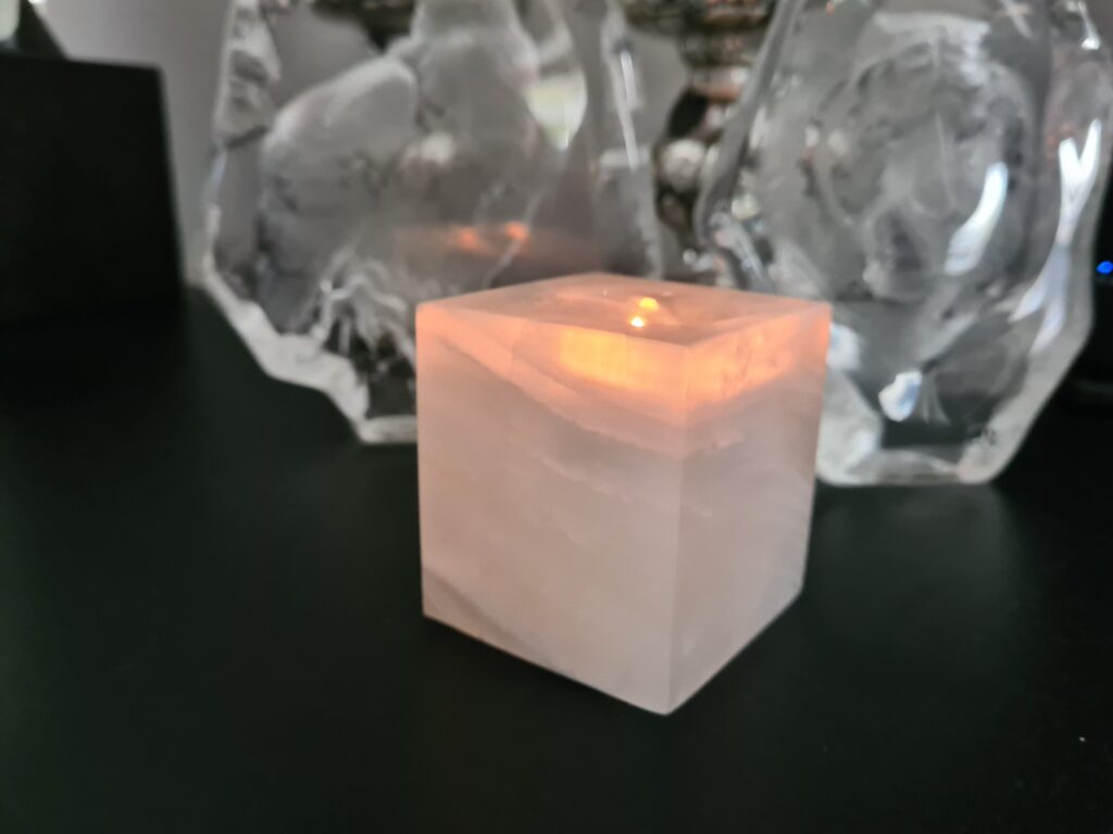 Witte Onyx waxinelicht houder