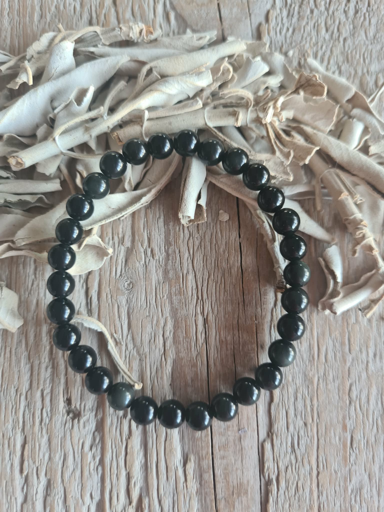Zwarte obsidiaan 6 mm
